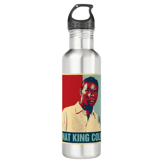 Nat King Cole Stainless Steel Water Bottle (Front)