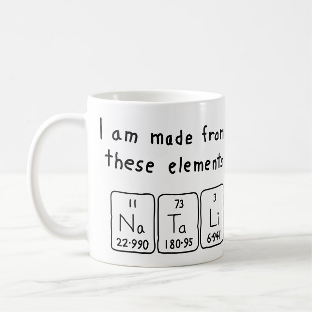 Natali periodic table name mug (Left)
