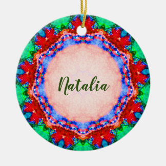 NATALIA Christmas Fractal Personalised  Ceramic Ornament