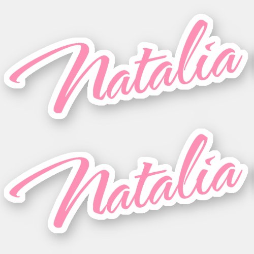 Natalia Decorative Name in Pink x2 Sticker