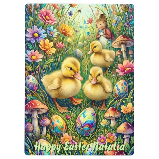 NATALIA ~ HAPPY EASTER ~ EASTER DUCKLINGS ~  CLIPBOARD (Back)