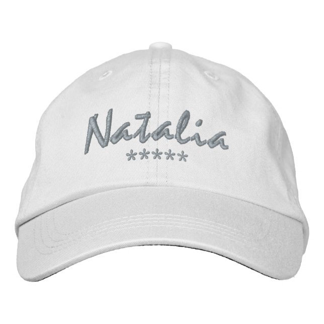 Natalia Name Embroidered Baseball Cap (Front)