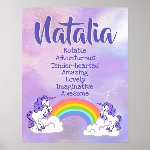Natalia Name Poster
