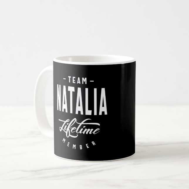 Natalia Personalized Name Birthday Gift Coffee Mug (Front Left)