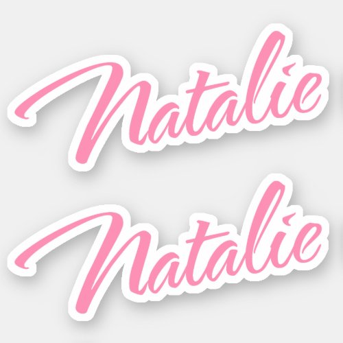 Natalie Decorative Name in Pink x2 Sticker