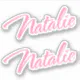Natalie Decorative Name in Pink x2 Sticker | Zazzle