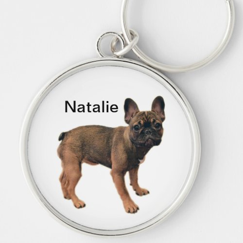 Natalie Fawn Colored French Bulldog Puppy Keychain