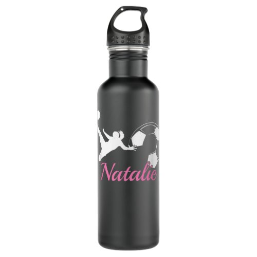 Natalie Name Gift Personalized Soccer  Stainless Steel Water Bottle