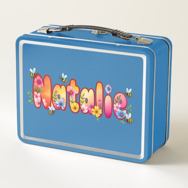 Natalie - Personalized Bee Lunch Box (Back)