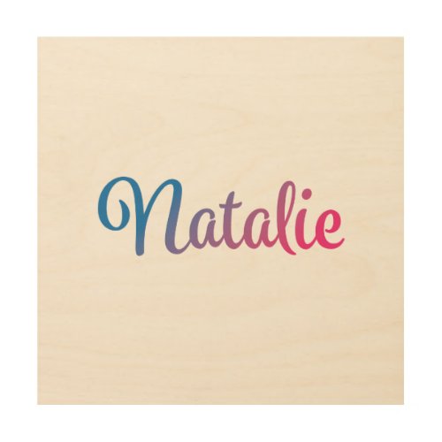 Natalie Stylish Cursive Wood Wall Art