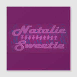 Natalie Sweetie color dark purple with text
