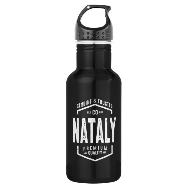 Nataly Personalized Name Birthday Gift Stainless Steel Water Bottle (Front)