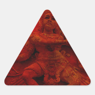 Nataraj Dancing Shiva Wall Relief Statue Red Grung Triangle Sticker