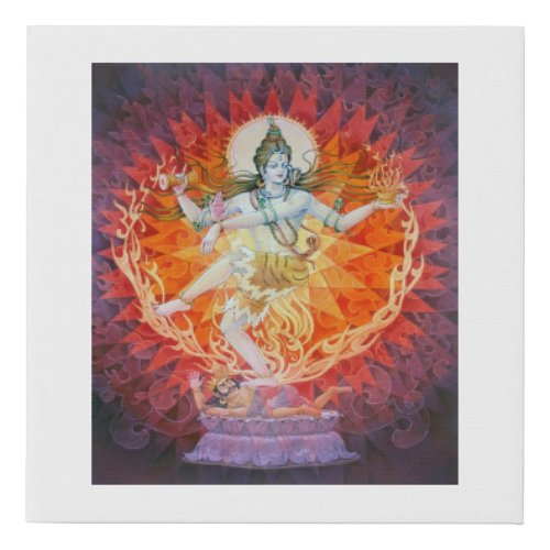 Nataraja _ a form of God Shiva as a cosmic dancer Faux Canvas Print