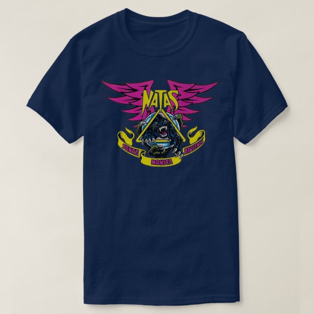 Natas claw and panther skateboard design T-Shirt (Design Front)