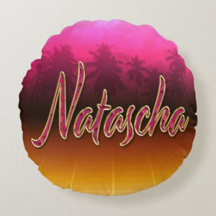 Natascha First name Golden pink cushions
