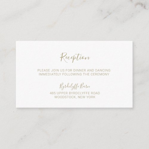 Natasha Gold Calligraphy Wedding Reception Enclosure Card