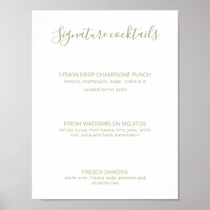Natasha Gold Signature Drinks Rustic Wedding Sign