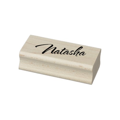 Natasha name cursive script font  rubber stamp