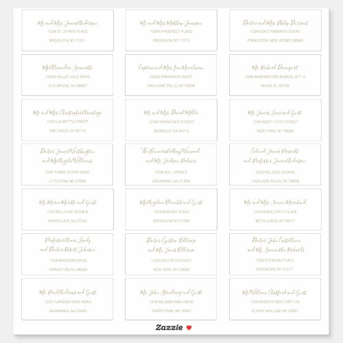 Natasha Simple Black White Guest Address Labels