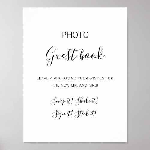 Natasha Simple Photo Guest Book Wedding Sign