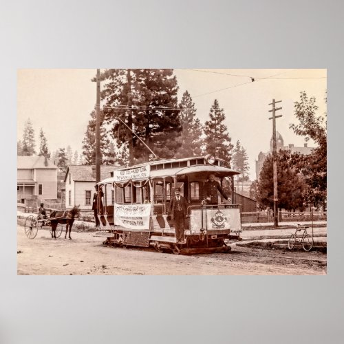 Natatorium Park  Streetcar _ Spokane c 1892 Poster
