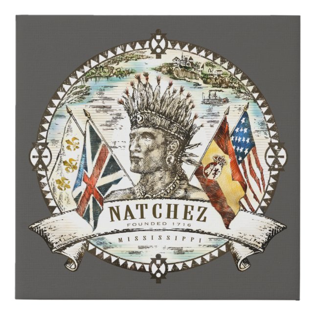 Natchez City Seal Wall Canvas (Front)