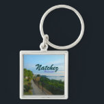 Natchez Mississippi Bluffs at Sunset & MS River Keychain<br><div class="desc">Keyring - Mississippi sunset over Natchez Bluffs during the Great Flood of 2011</div>