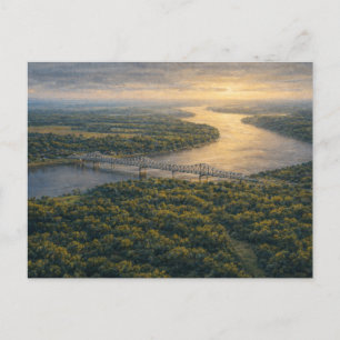 Natchez on the River Mississippi River Postcard