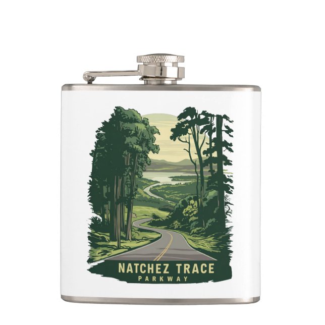Natchez Trace Parkway Mississippi Forest Flask (Front)