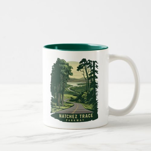 Natchez Trace Parkway Mississippi Forest Two_Tone Coffee Mug