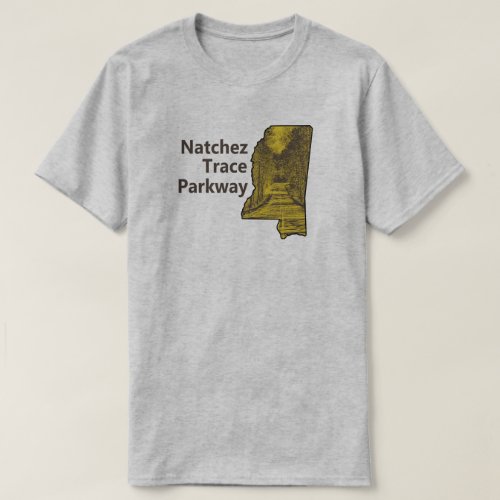Natchez Trace Parkway Mississippi Map T_Shirt