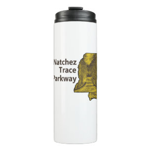 Natchez Trace Parkway Mississippi Map Thermal Tumbler