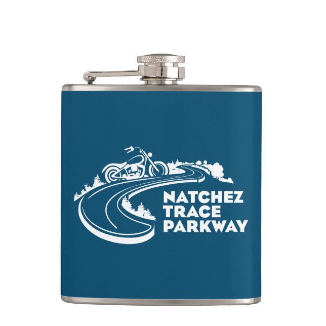 Natchez Trace Parkway Motorcycle Flask (Front)