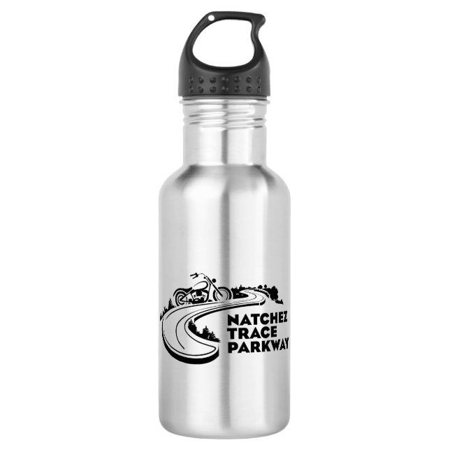 Natchez Trace Parkway Motorcycle Stainless Steel Water Bottle (Front)