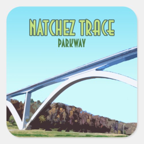 Natchez Trace Parkway Tennessee Mississippi Square Sticker