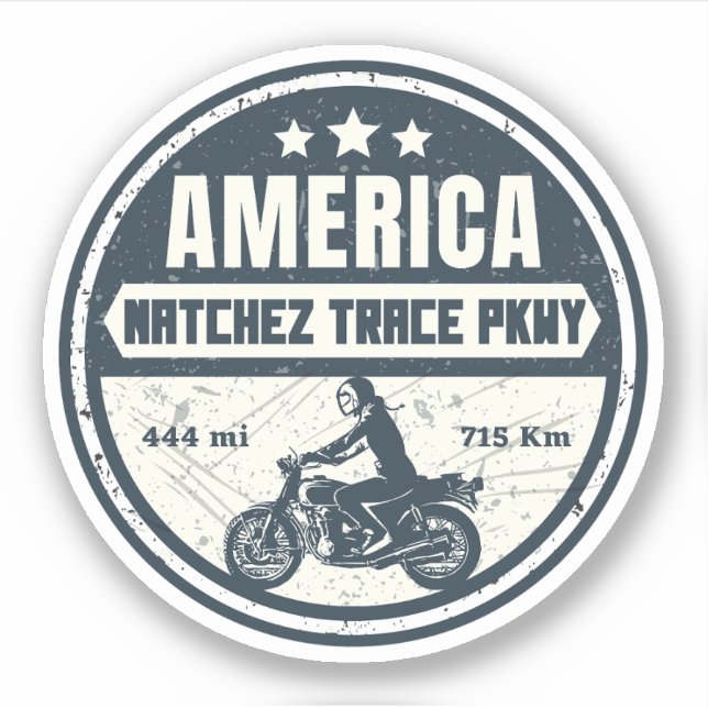 natchez trace road Mississippi Tennessee motorcycl Sticker (Front)