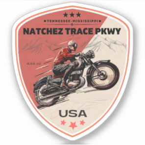 natchez trace road Mississippi Tennessee motorcycl Sticker