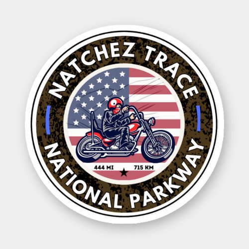 natchez trace road Mississippi Tennessee motorcycl Sticker