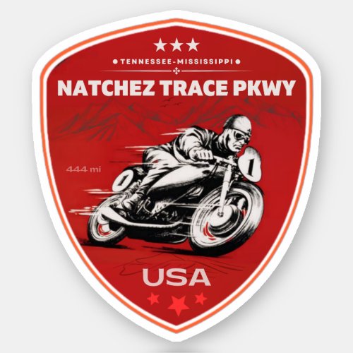 natchez trace road Mississippi Tennessee motorcycl Sticker