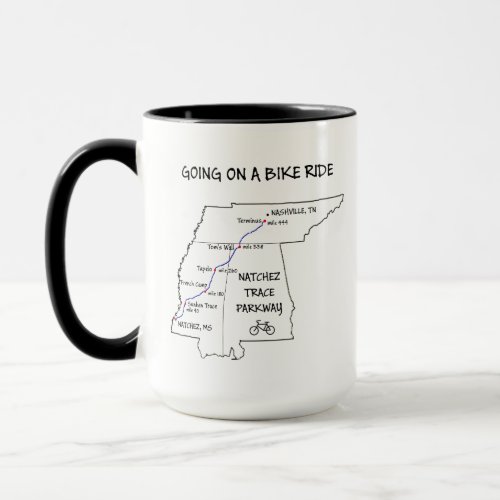 Natchez Trace Route Map Coffee Mug
