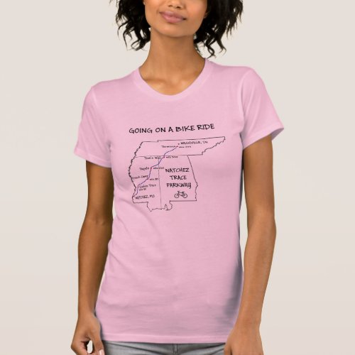 Natchez Trace Route Map T_Shirt