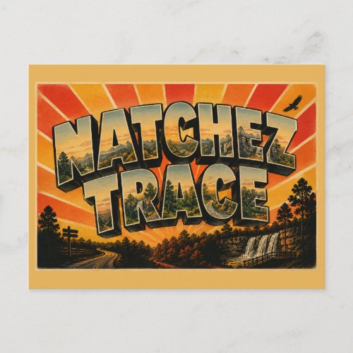 Natchez Trace TN Parkway Forests Waterfalls Art Postcard