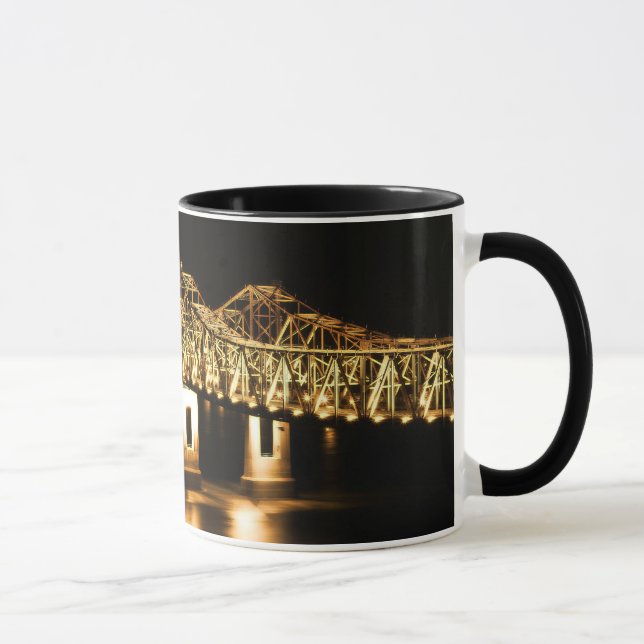 Natchez-Vidalia Bridge - Golden glow Mug (Right)