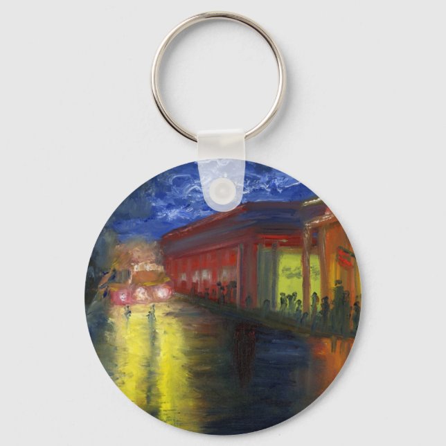Natchitoches, Louisiana at Night Keychain (Front)
