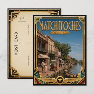 Natchitoches Louisiana Vintage Art Deco Golden Age Postcard
