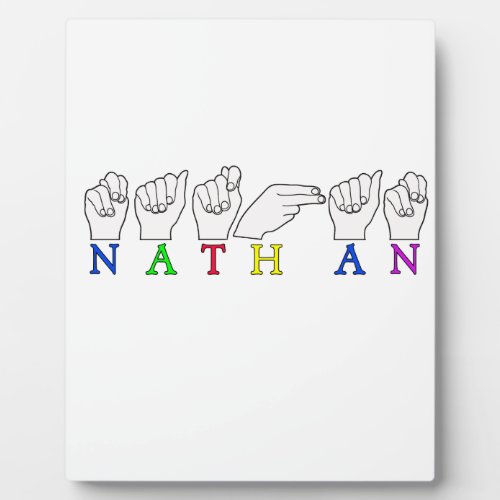 NATHAN ASL FINGERSPELLED SIGN NAME PLAQUE