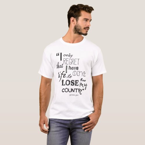 Nathan Hale Quote Mens Basic  T_Shirt
