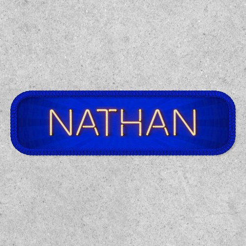 Nathan name in glowing neon lights patch