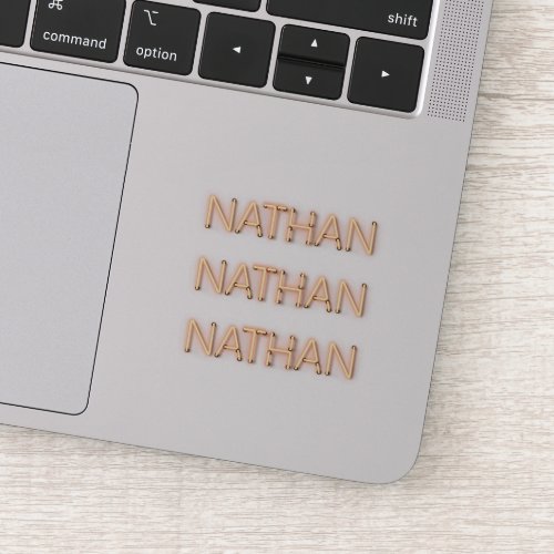 Nathan name in glowing neon lights x3 sticker
